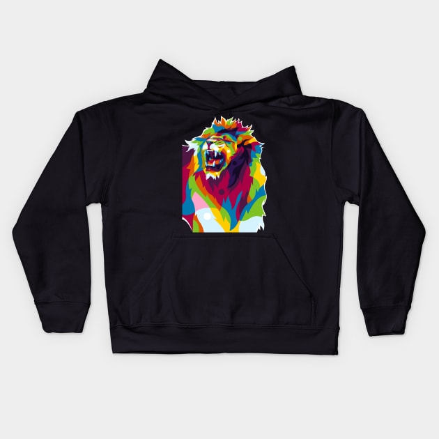 The Roaring Lion King Kids Hoodie by wpaprint